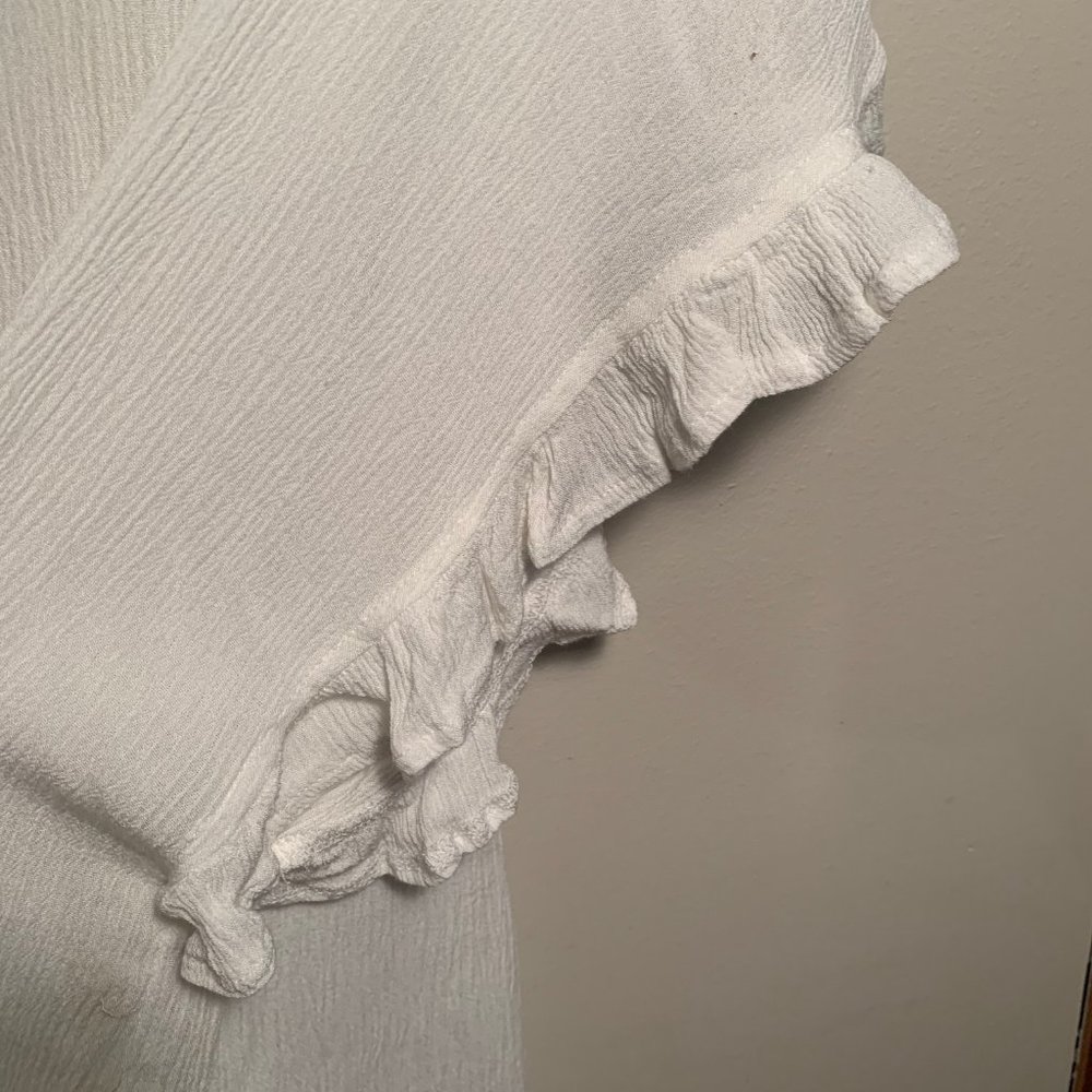 White Flutter Sleeve Blouse - image 2